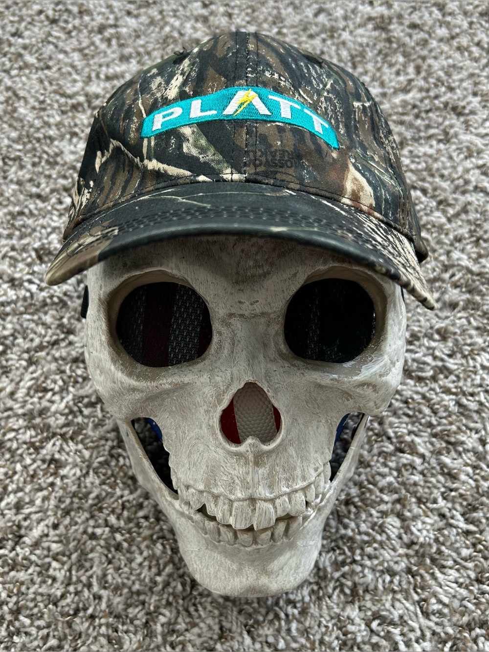 VTG Platt Electric Mossy Oak Camo Hat Strapback Promo Camouflage Cap platt.com